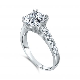 ASSCHER SOLITAIRE PAVE RING