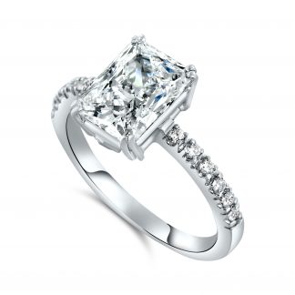 RADIANT CUT PAVE SOLITAIRE RING