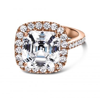ROYAL ASSCHER HALO PAVE RING - Image 3