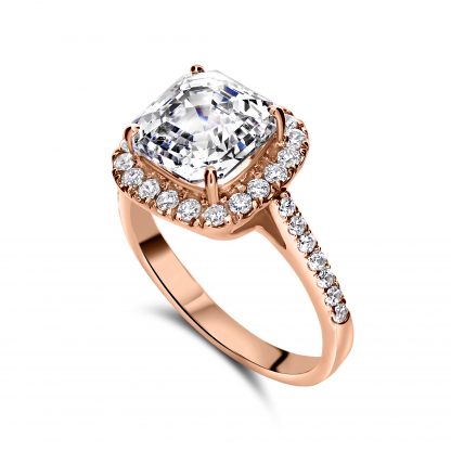 ROYAL ASSCHER HALO PAVE RING - Image 4