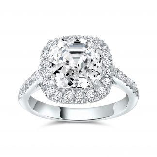 ROYAL ASSCHER HALO PAVE RING