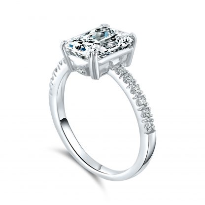 RADIANT CUT PAVE SOLITAIRE RING - Image 2