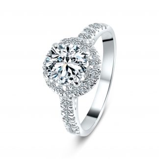 ADELLE ROUND HALO PAVE RING
