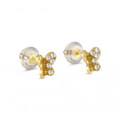 BUTTERFLY DIAMANTE STUD EARRING - Image 2