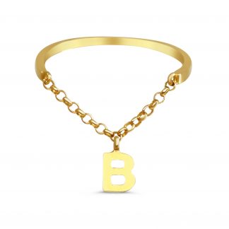 B CHAIN THIN BAND RING