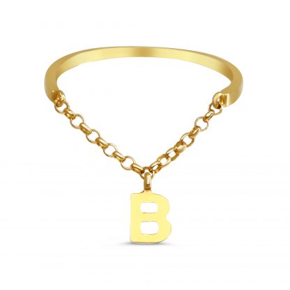 B CHAIN THIN BAND RING