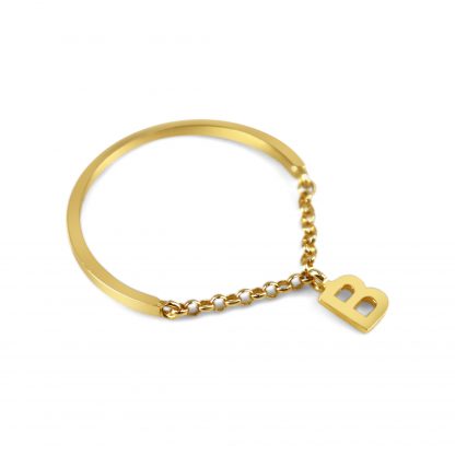 B CHAIN THIN BAND RING - Image 2
