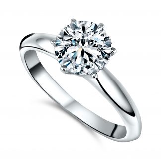 ROUND BRILLIANT CLASSIC 6 PRONG MOISSANITE RING