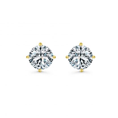 4 PRONG ROUND BRILLIANT CLASSIC STUD EARRINGS - Image 4