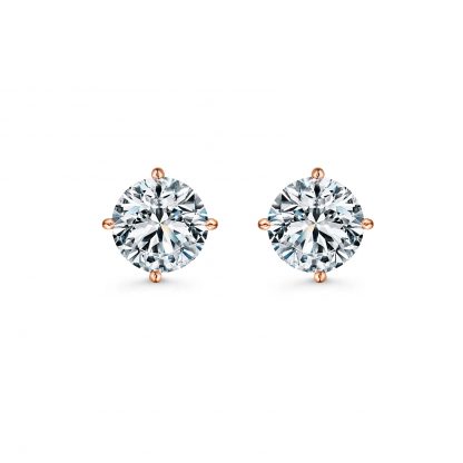 4 PRONG ROUND BRILLIANT CLASSIC STUD EARRINGS - Image 3