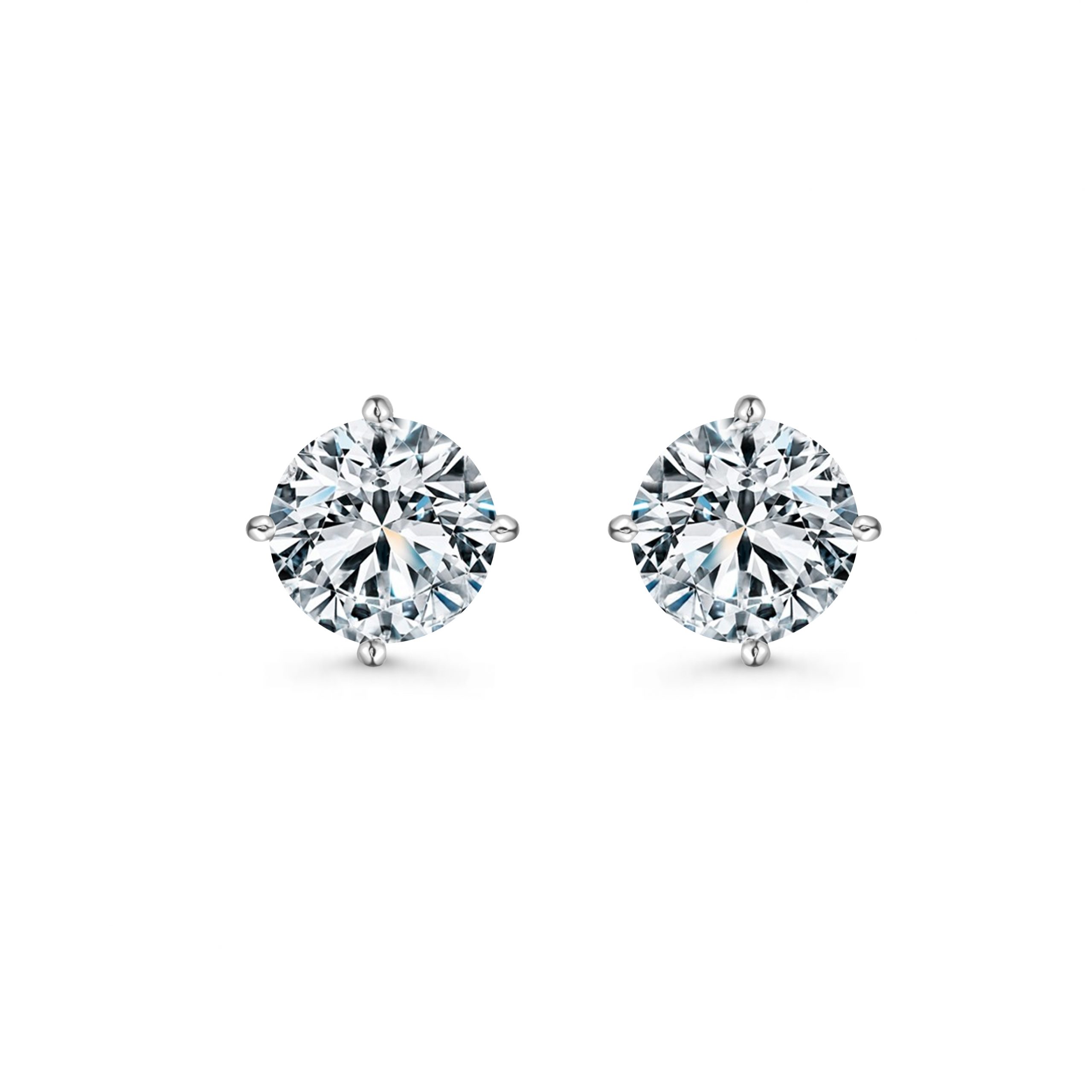 4 PRONG ROUND BRILLIANT CLASSIC STUD EARRINGS – 18 KARAATS