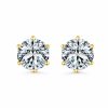 6 PRONG ROUND BRILLIANT STUD EARRINGS - Image 4