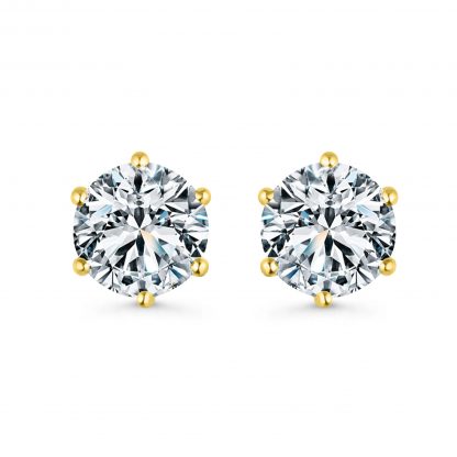 6 PRONG ROUND BRILLIANT STUD EARRINGS - Image 4