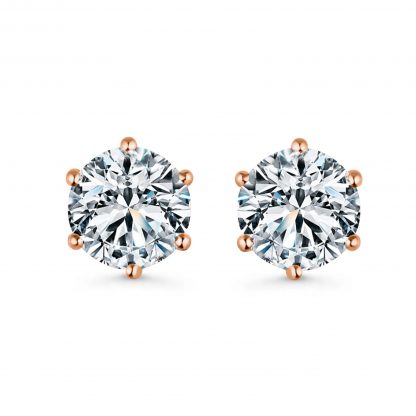6 PRONG ROUND BRILLIANT STUD EARRINGS - Image 2