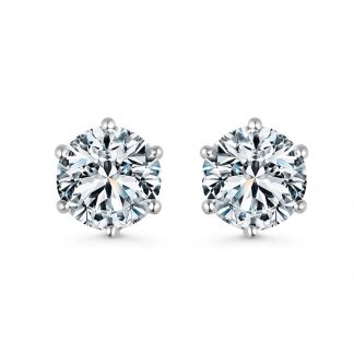 6 PRONG ROUND BRILLIANT STUD EARRINGS