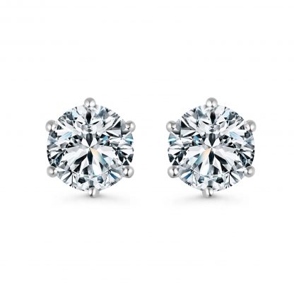 6 PRONG ROUND BRILLIANT STUD EARRINGS