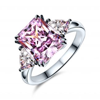 PINK RADIANT CENTER WITH TRILLION RING