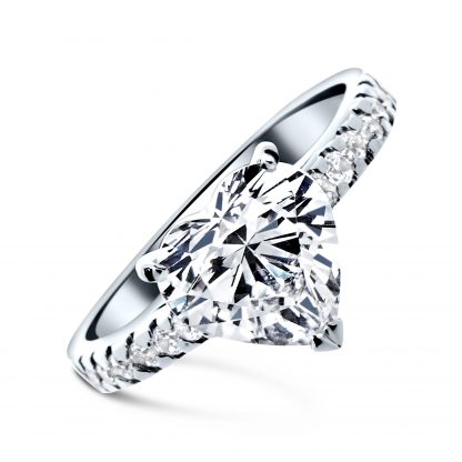 HEART SOLITAIRE PAVE RING