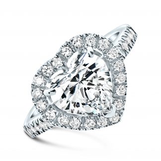 LOVELLE HEART HALO PAVE RING
