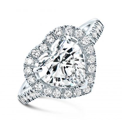 LOVELLE HEART HALO PAVE RING
