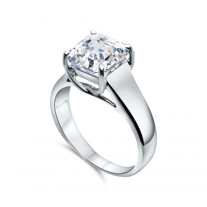 X-PRONG ASSCHER SOLITAIRE RING