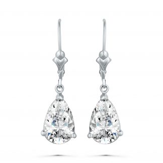 FLEUR DE LIS PEAR DROP EARRINGS