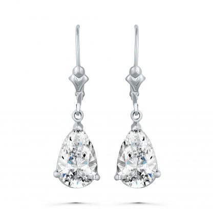 FLEUR DE LIS PEAR DROP EARRINGS
