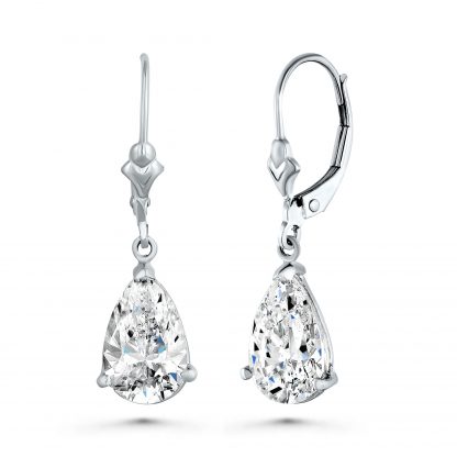 FLEUR DE LIS PEAR DROP EARRINGS - Image 2