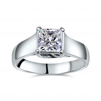 PRINCESS X PRONG SOLITAIRE RING