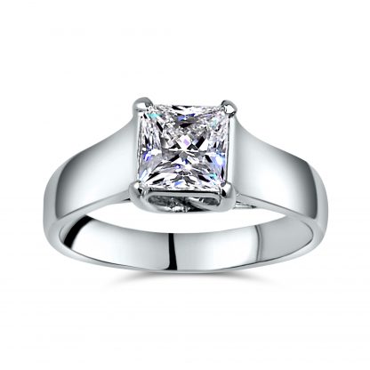 PRINCESS X PRONG SOLITAIRE RING