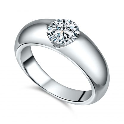 ROUND BRILLIANT TENSION SET SOLITAIRE RING - Image 2
