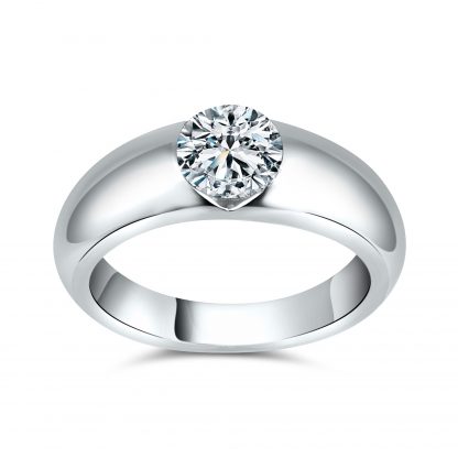 ROUND BRILLIANT TENSION SET SOLITAIRE RING