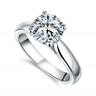 ROUND BRILLIANT CATHEDRAL SOLITAIRE RING