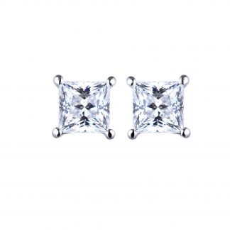 PRINCESS CUT STUD EARRINGS