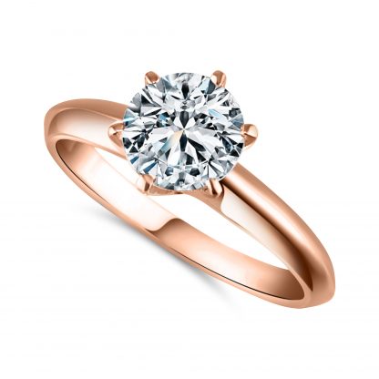 ROUND BRILLIANT CLASSIC 6 PRONG MOISSANITE RING - Image 5