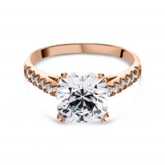 SARAH SQUARE BRILLIANT BRIDGE PAVE RING