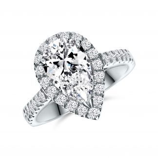 REINELLE PEAR HALO PAVE RING