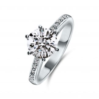 CLASSIC ROUND BRILLIANT CHANNEL PAVE RING