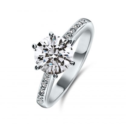 CLASSIC ROUND BRILLIANT CHANNEL PAVE RING