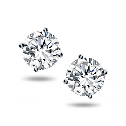 4 PRONG ROUND BRILLIANT CLASSIC STUD EARRINGS - Image 2