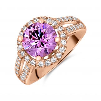 CHLOE ROUND HALO PAVE RING