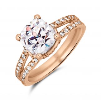 ASHLEY ANTIQUE CUSHION PAVE RING