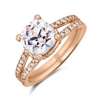 ASHLEY ANTIQUE CUSHION PAVE RING