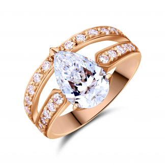 PRESTIGE PEAR PAVE RING