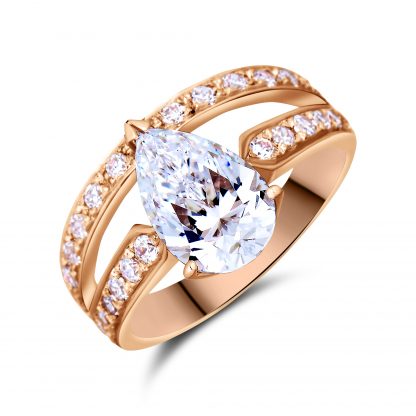 PRESTIGE PEAR PAVE RING