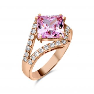 OPHELIA PINK DUAL PAVE RING