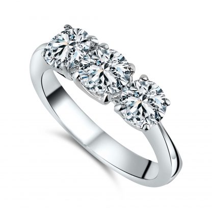 ROUND BRILLIANT THREE STONE TRILOGY RING - Image 2