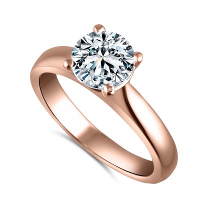 ROUND BRILLIANT CATHEDRAL SOLITAIRE RING - Image 4
