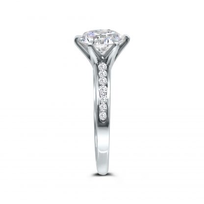 CLASSIC ROUND BRILLIANT CHANNEL PAVE RING - Image 4