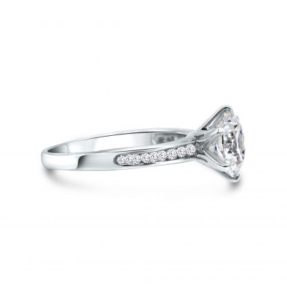 CLASSIC ROUND BRILLIANT CHANNEL PAVE RING - Image 2
